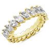 Marquise Cut Diamond Expandable Ring Half Band Yellow Gold 1X665G