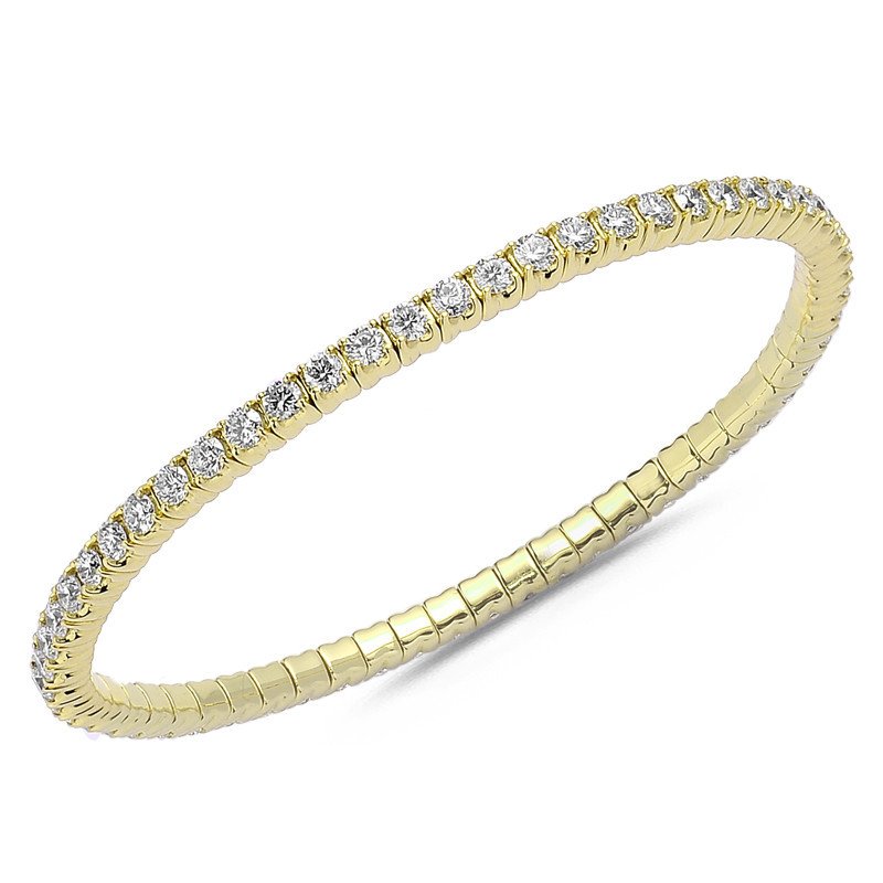 Bracciale Tennis Espandibile Brillanti Cinque Carati Oro Giallo