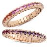 Eternity Band Ring Expandable Pink Sapphire Shades Rose Gold