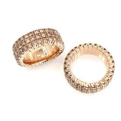 Eternity Expandable Ring Three Champagne Diamond Rows Rose Gold Side View