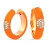 Hoop Earrings Hermes Orange Enamel
Rose Gold with Diamonds