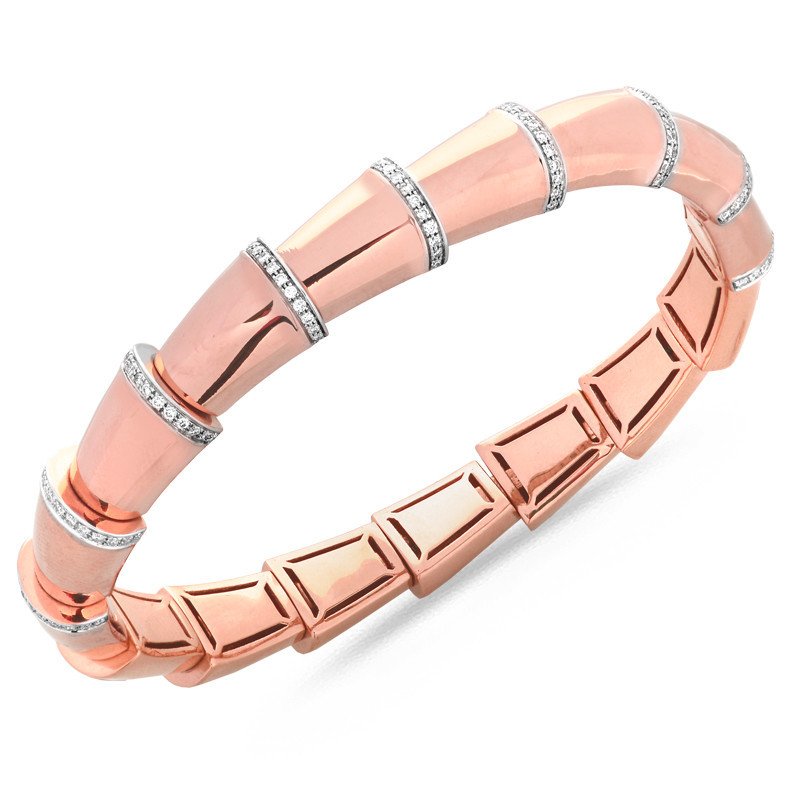 Serpenti Expandable Bangle Diamonds and Rose Gold