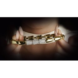 Bracciale Espandibile Serpenti Modello Oro e Diamanti Vista di Come si Allunga