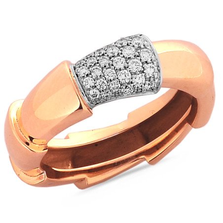 Serpenti Diamond Ring Rose Gold