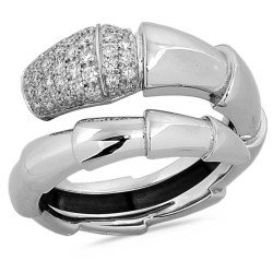 Serpenti Contrarier Ring Diamonds White Gold