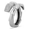 Serpenti Contrarier Ring Diamonds White Gold