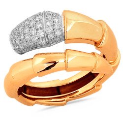 Serpenti Contrarier Ring Diamonds Yellow Gold