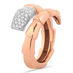 Serpenti Contrarier Ring Diamonds Rose Gold