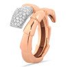 Serpenti Contrarier Ring Diamonds Rose Gold