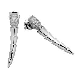 Serpenti Diamond Dangling Earrings White Gold