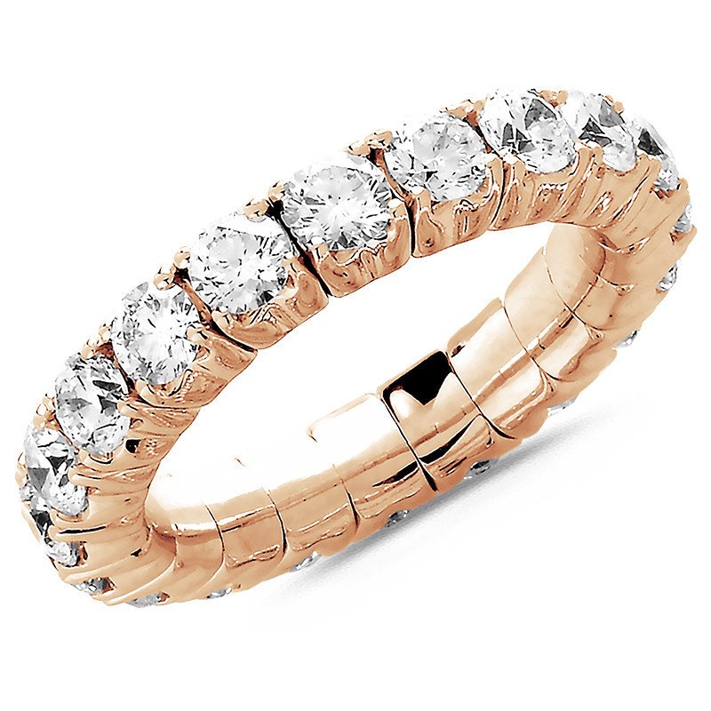 Three Carat Expandable Eternity Diamonds Ring Rose Gold