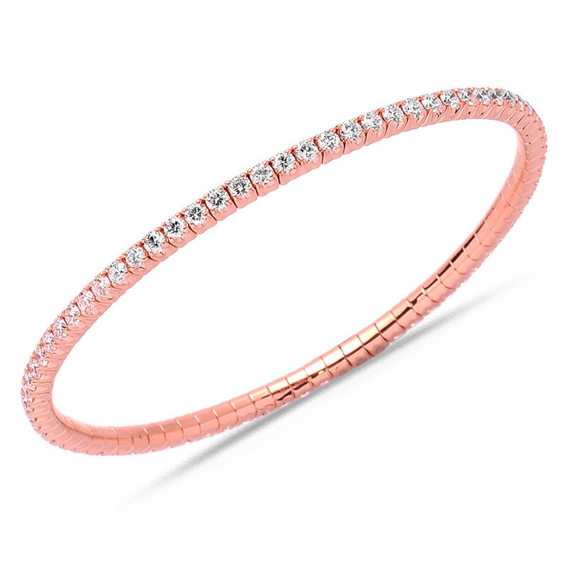 Bracciale Tennis Espandibile Brillanti Quattro Carati Oro Rosa