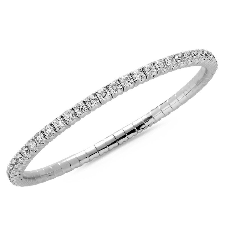 Expandable Tennis Bracelet Five 'n' Half Diamond Carats White Gold 5E255W