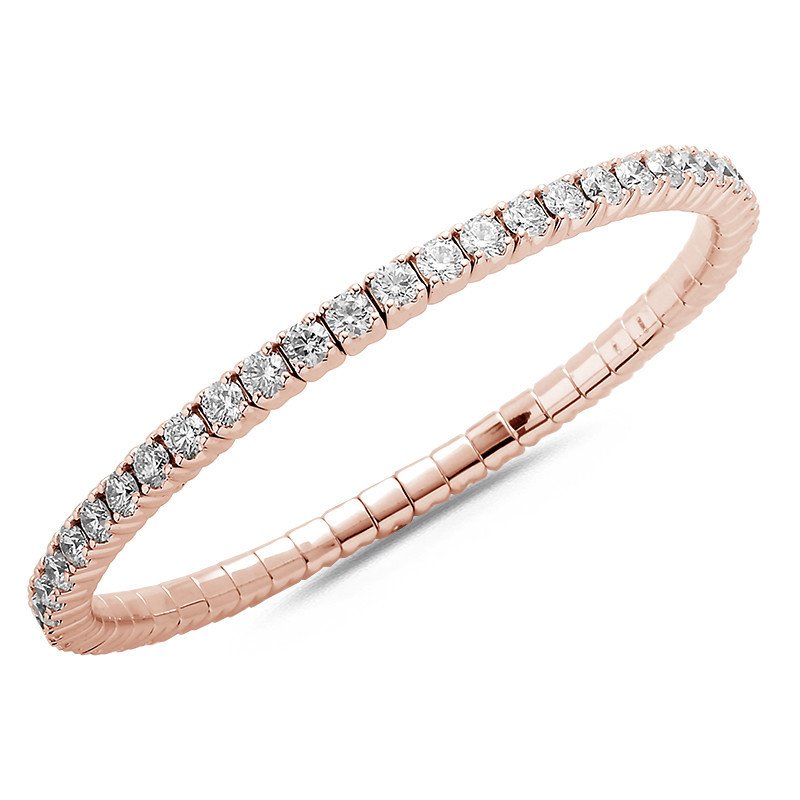 Bracciale Tennis Espandibile Brillanti Sette Carati e Mezzo Oro Rosa 5D797R