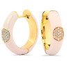 Hoop Earrings Ivory Enamel
Yellow Gold with Diamonds