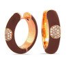 Hoop Earrings Brown Enamel
Rose Gold with Diamonds