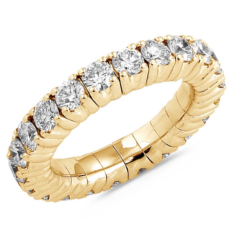 Ring Eternity Two and Half Carats Brilliant Yellow Gold