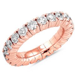 Ring Eternity Two and Half  Carats Brilliant Rose Gold