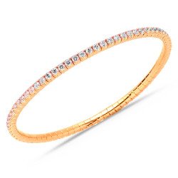 Bracciale Tennis Espandibile Brillanti Quattro Carati Oro Giallo