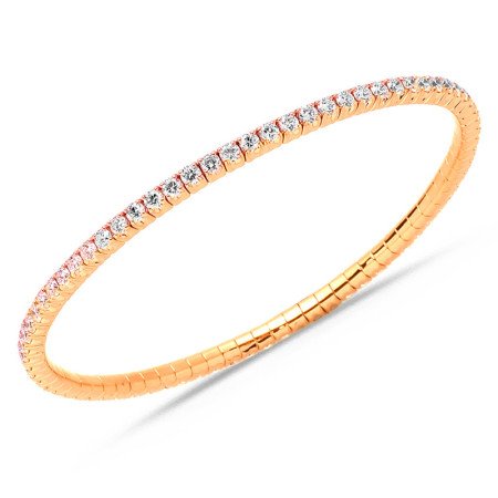 Expandable Tennis Bracelet Four Diamond Carats Yellow Gold