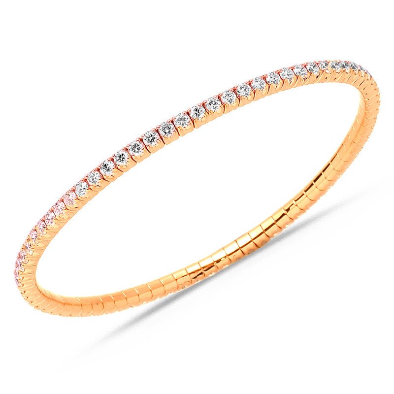 Expandable Tennis Bracelet Four Diamond Carats Yellow Gold