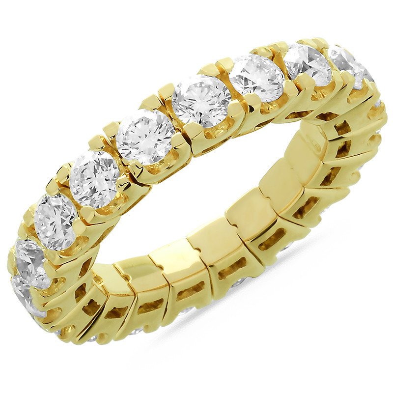 Eternity Stretch Diamond Ring Yellow Gold