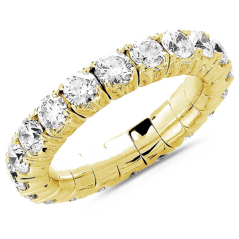 Three Carat Expandable Eternity Diamonds Ring Yellow Gold