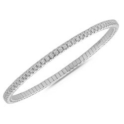 Bracciale Tennis Espandibile Brillanti Due Carati e Mezzo Oro Bianco 5B017W