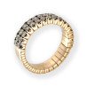 Expandable Double Champagne Diamond Row Ring Half Band Rose Gold Side View 1N622R