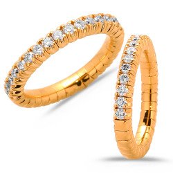 Expandable Ring with Diamonds Half  Band Yellow Gold 1M250G 1CQ83G