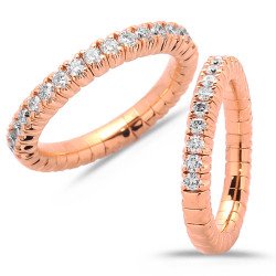 Expandable Ring with Diamonds Half  Band Rose Gold 1M250R 1CQ83R