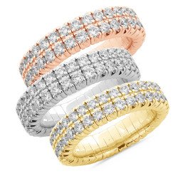 Eternity Ring Expandable Double Row Brilliant Rose, White, Yellow  Gold 1N543W 1N704G