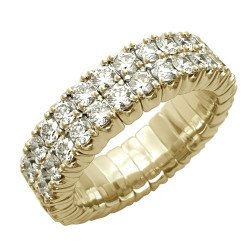 Ring Eternity Expandable Double Row Diamonds Yellow Gold 1DJ52WG 1N543G