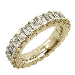 Expandable Eternity Band Emerald Cut Diamonds Yellow Gold 1N619G