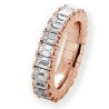 Emerald Cut Diamond Ring Eternity  Expandable Band Rose Gold 1N617R