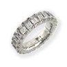 Emerald Cut Diamond Ring Eternity  Expandable Band White Gold  1N616W