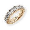 Emerald Cut Diamond Ring Eternity  Expandable Band Yellow Gold 1N616G