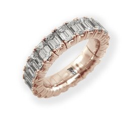 Emerald Cut Diamond Ring Eternity  Expandable Band Rose Gold 1N617R