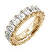 Emerald Cut Diamond Ring Eternity  Expandable Band Yellow Gold 1N618G