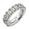 Emerald Cut Diamond Ring Eternity  Expandable Band White Gold 1N618W