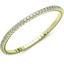 Expandable Tennis Bracelet Six Diamond Carats Yellow Gold 5E251G