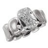 Expandable Diamond Pave' Ring Nugget White Gold