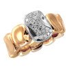 Expandable Diamond Pave' Ring Nugget Yellow Gold