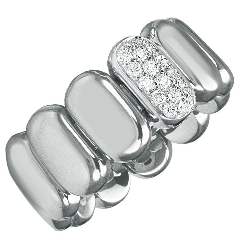 Expamdable Ring Diamonds Pavè White Gold