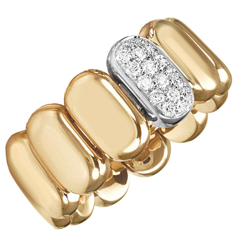 Expamdable Ring Diamonds Pavè Yellow Gold