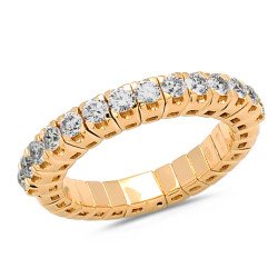 Diamond Expandable Ring Half Band Yellow Gold