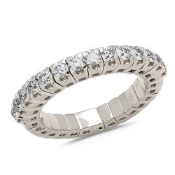 Diamond Expandable Ring Half Band White Gold 1J210W
