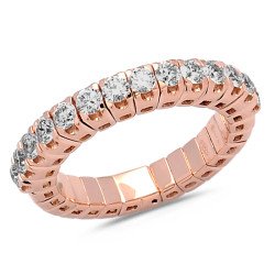 Diamond Expandable Ring Half Band Rose Gold 1J210R