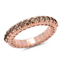 Champagne Diamond Expandable Ring Half Band Rose Gold