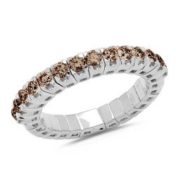 Champagne Diamond Expandable Ring Half Band White Gold